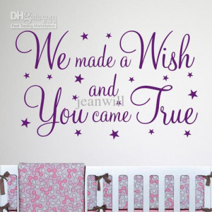We made a wish Wall Quote Nursery Wall Decal Decor Sticker Vinyl Wall ...