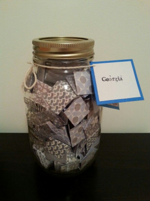 large mason jar filled with 365 messages, quotes and more! With ...