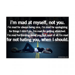 am mad at myself, not you swag notes for teenagers