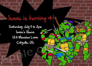 Teenage Mutant Ninja Turtles Birthday Party by AppleofMyEyeInvites, $ ...