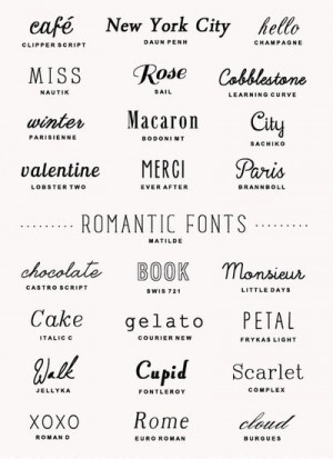 25 Romantic Fonts | a subtle revelry