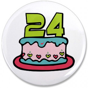 24 Birthday Gifts > 24 Birthday Buttons > 24th Birthday Cake 3.5 ...