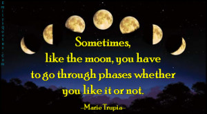 Sometimes, like the moon, you have to go through phases whether you ...
