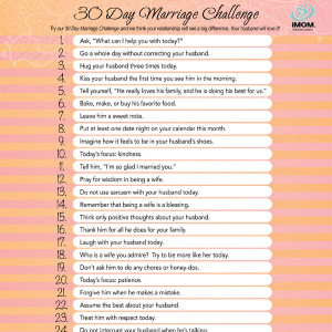 30 Day Marriage Challenge - iMom