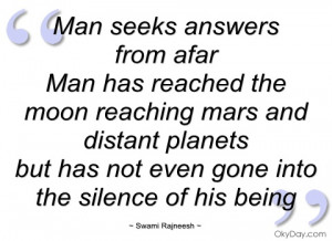 man seeks answers swami rajneesh