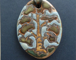 Necklace Mighty Oak Tree Ceramic Pe Ndant