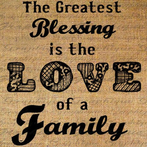 Greatest Blessing LOVE of FAMILY Word Quote Digital Collage Sheet ...