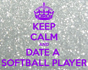 Keep Calm And Date Softball Player Carry Image