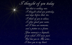 Miss you Don. I thought of you today