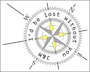 Love Quote Print with Compass, Personalized Nautical Print, Grey and ...