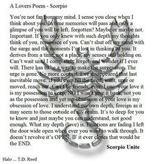 lovers poem scorpio more scorpio poems lady scorpio crossword ...