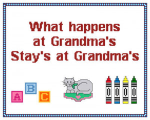 Cute Grandma Sampler Cross Stitch Pattern sayings