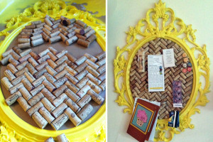 Framed Corkboard : A brightly painted filigree frame adds a cheery ...