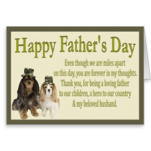 Happy Father's Day Military Spaniel Dogs Cards
