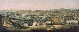 San Francisco as seen from Telegraph Hill, 1850. Lithograph published ...