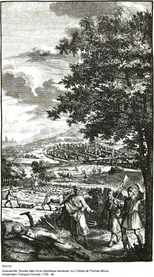 Utopians farming; from a 1730 French translation of 'Utopia'
