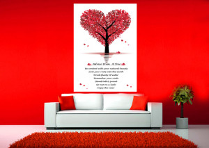 ... Advice From a Tree Quote - Red - Cotton Canvas Wall Art Picture Print