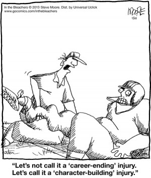 Sports injuries. In the Bleachers on GoComics.com Always look on the ...