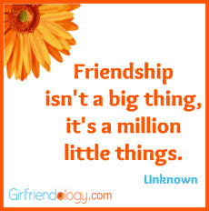 Friendship, Girlfriendology, million little things, friendship quote