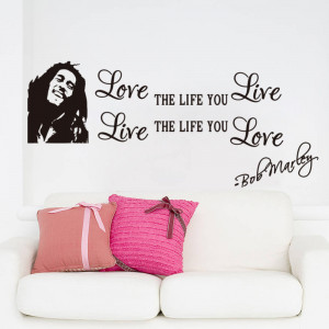 Bob Marley Quotes Vinyl Wall Decals Poster Wall Art Wallpaper Wall ...