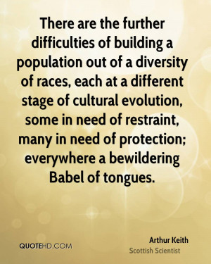 difficulties of building a population out of a diversity of races ...