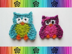 Oliver and Olivia Crochet Owl Applique