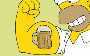 Homer Simpson and Beer on The Simpsons