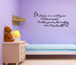 DREAM-IS-A-WISH-CINDERELLA-Vinyl-Wall-Quote-Decal-Girls-Room-Decor