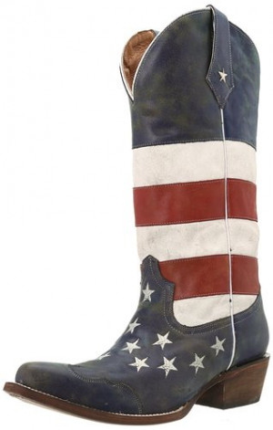 American Flag Roper Boots Womens