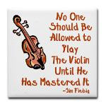 Funny Violin Quote Tile Coaster