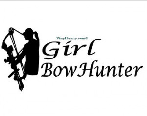 girl bow hunter car decal vinyl decals window decal hunting decals bow ...