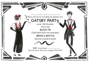 Invitation for Great Gatsby themed party.