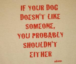 If your dog doesn't like someone, you probably shouldn't either.