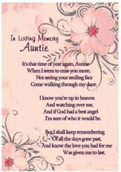 Rest in Peace Aunt