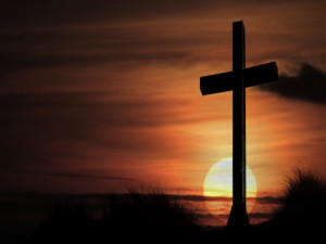 Christian Photography: Cross On Sunset Papel de Parede Imagem