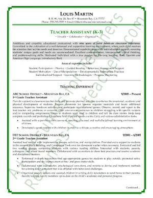 ... resumes cover letters this sample Position using this sample teacher