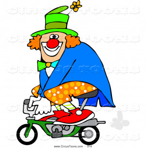 circus-clipart-of-a-grinning-circus-clown-riding-a-mini-bike-by-djart ...