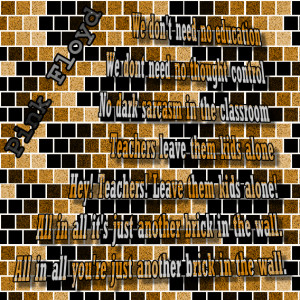 The Wall - Pink Floyd Song Lyric Quote in Text Image