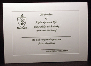 Alpha Gamma Rho - Donation Thank You