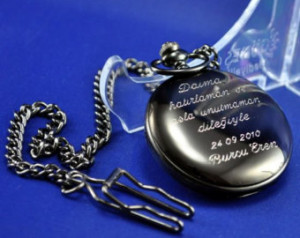Personalized Engraved Silver Pocket Watch with custom writing ...