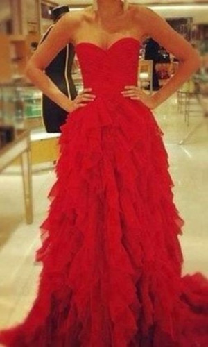 red-beautiful-dress-ruffle-red-dress-ruffled-dress-prom-dress-red-prom ...