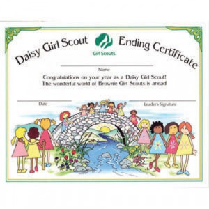 daisy girl scouts bridging certificate