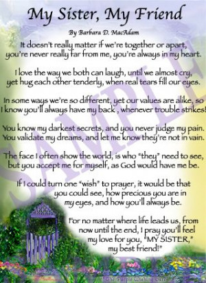 Sister Poems | Affordable Inspirational Poem for Sister, birthday ...