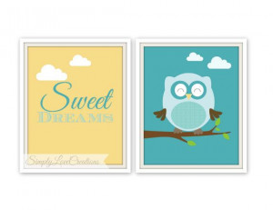 Owl Nursery Print // Sweet Dreams Quote by SimplyLoveCreations, $22.00