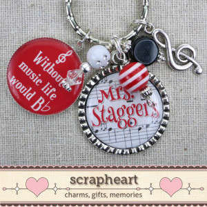 Music Teacher Gift, PERSONALIZED Teacher Key Ring, Without Music Life ...