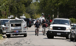 Scene: The gunman was also shot dead when police officers swooped on ...