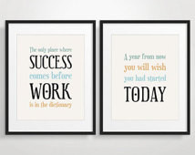 Office Decor Typography Posters, Inspirational Quote Art, Motivational ...