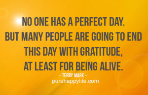 Gratitude Quote: No one has a perfect day. But many people are going ...