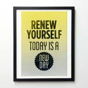 Renew Yourself - Inspirational Quote Poster Wall Decor