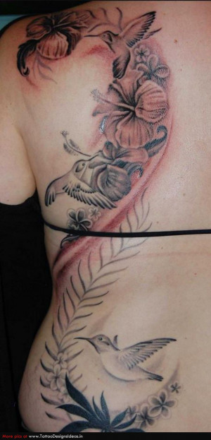 Hummingbird And Flower Tattoo